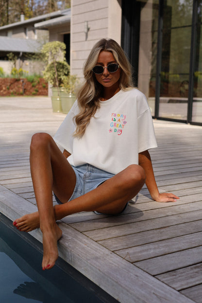 Lisa blanc - T-shirt coloré
