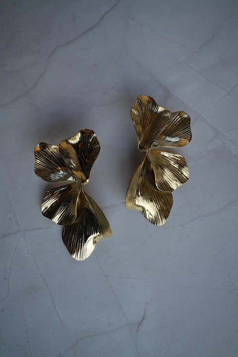 Béa dorées - Boucles d’oreilles acier