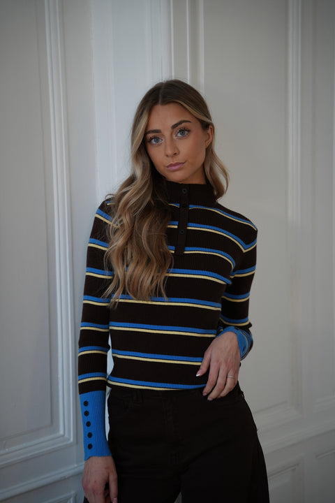 Raph chocolat/bleu - Pull fin