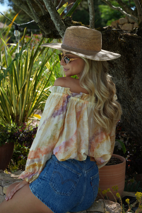 Angella pastel - Blouse col bardot