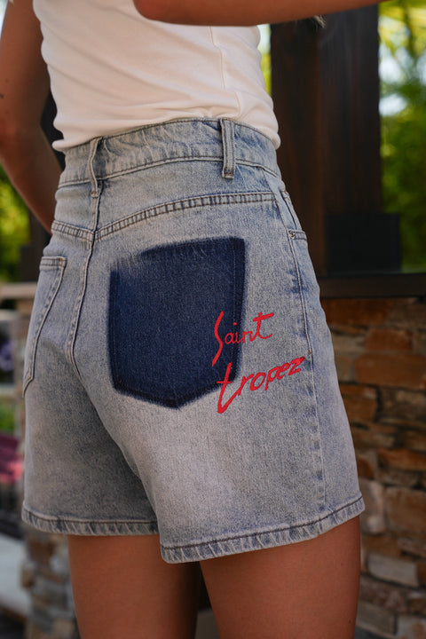 Isaac bleu - Short en jean