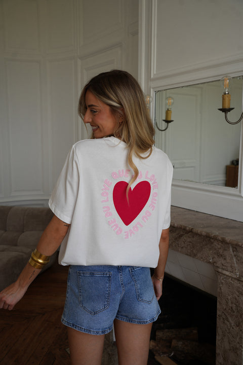 Mendy blanc - T-shirt cœur