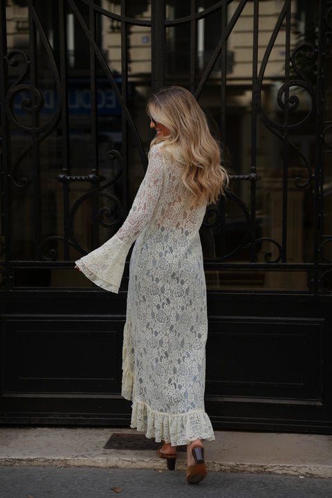 Odile crème - Gilet brodé