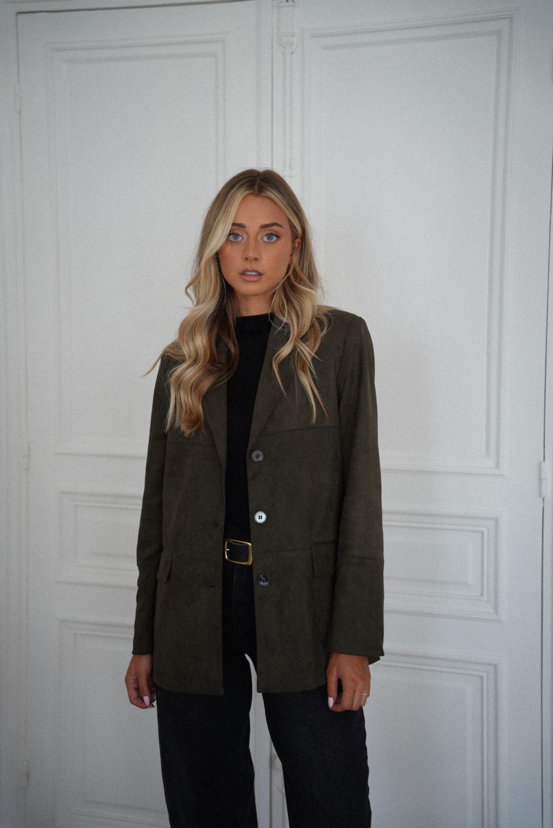 Marylin kaki - Veste suédée