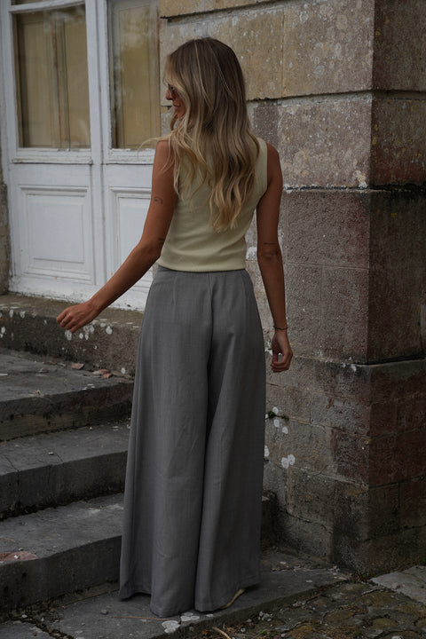 Manolia gris - Pantalon évasé