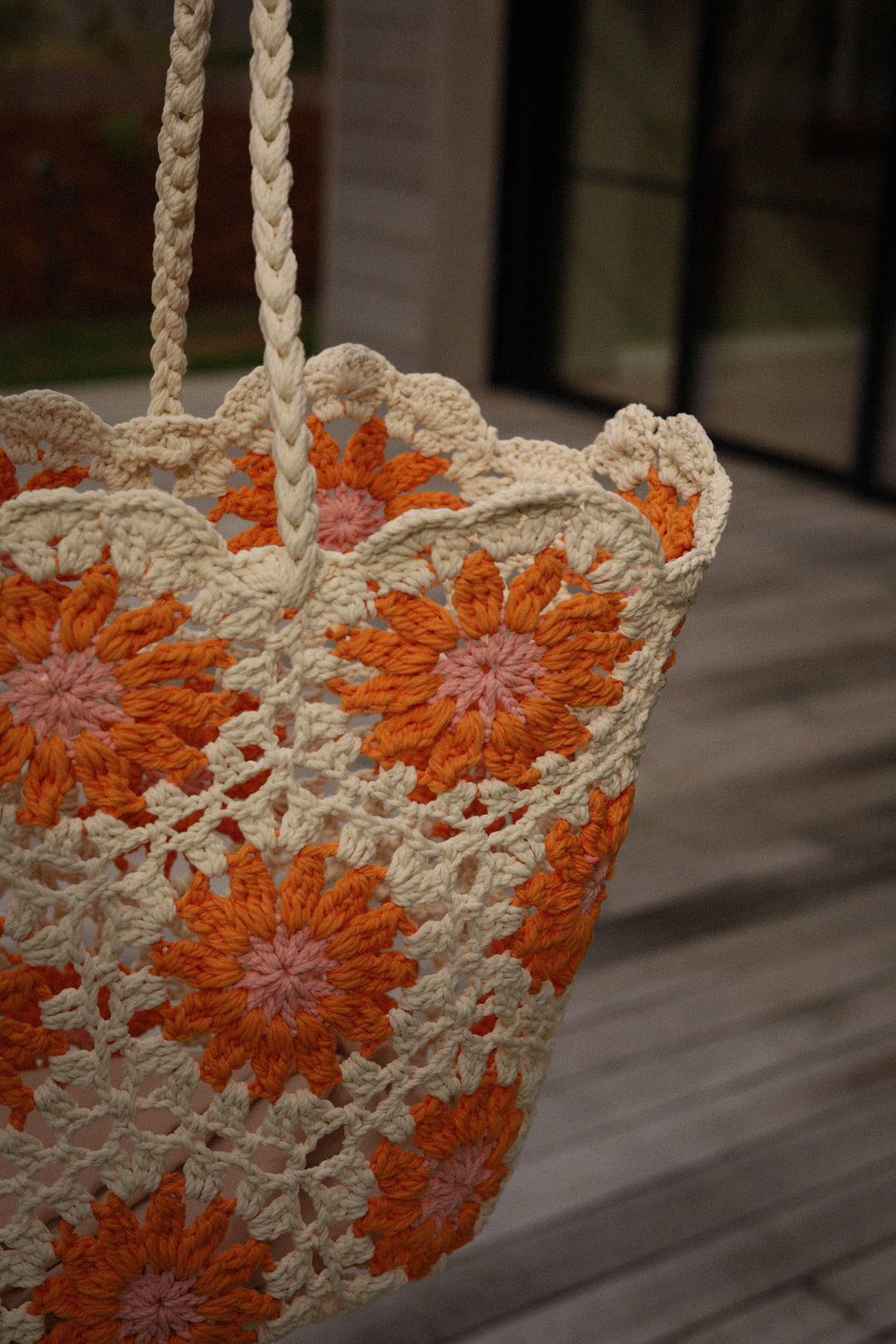 Daisy orange - Sac paille