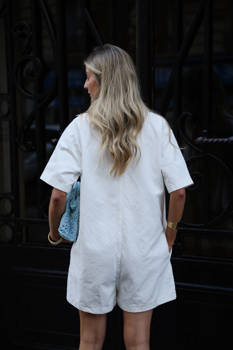 Suzon blanche - Combishort en jean
