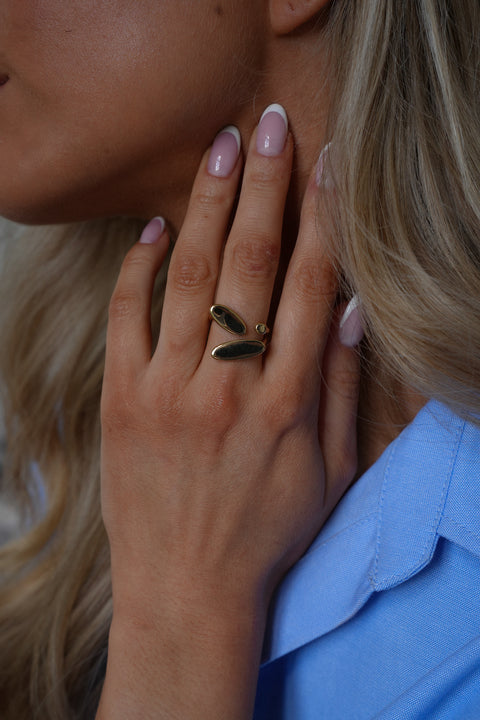 Mio dorée - Bague acier