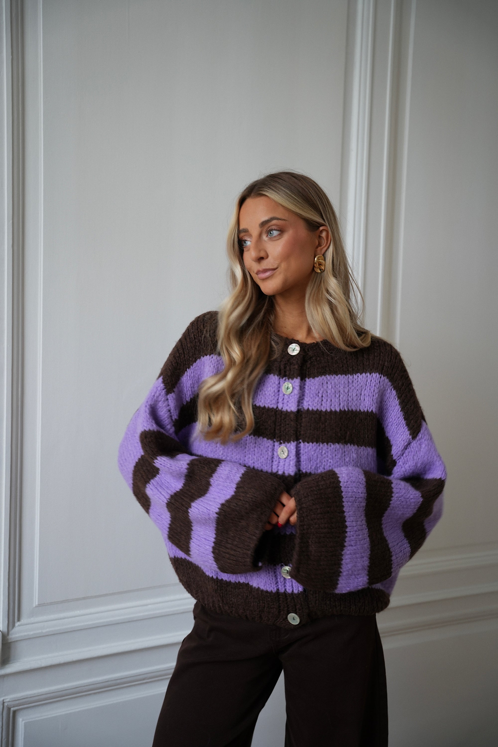 Vicky Violet - Gilet rayé