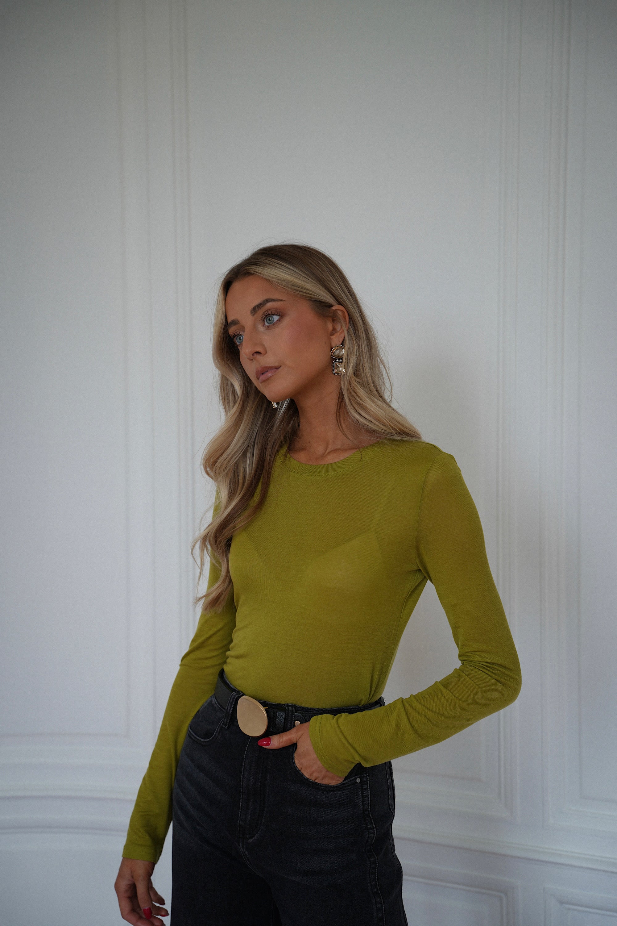 Susie olive - T-shirt manches longues