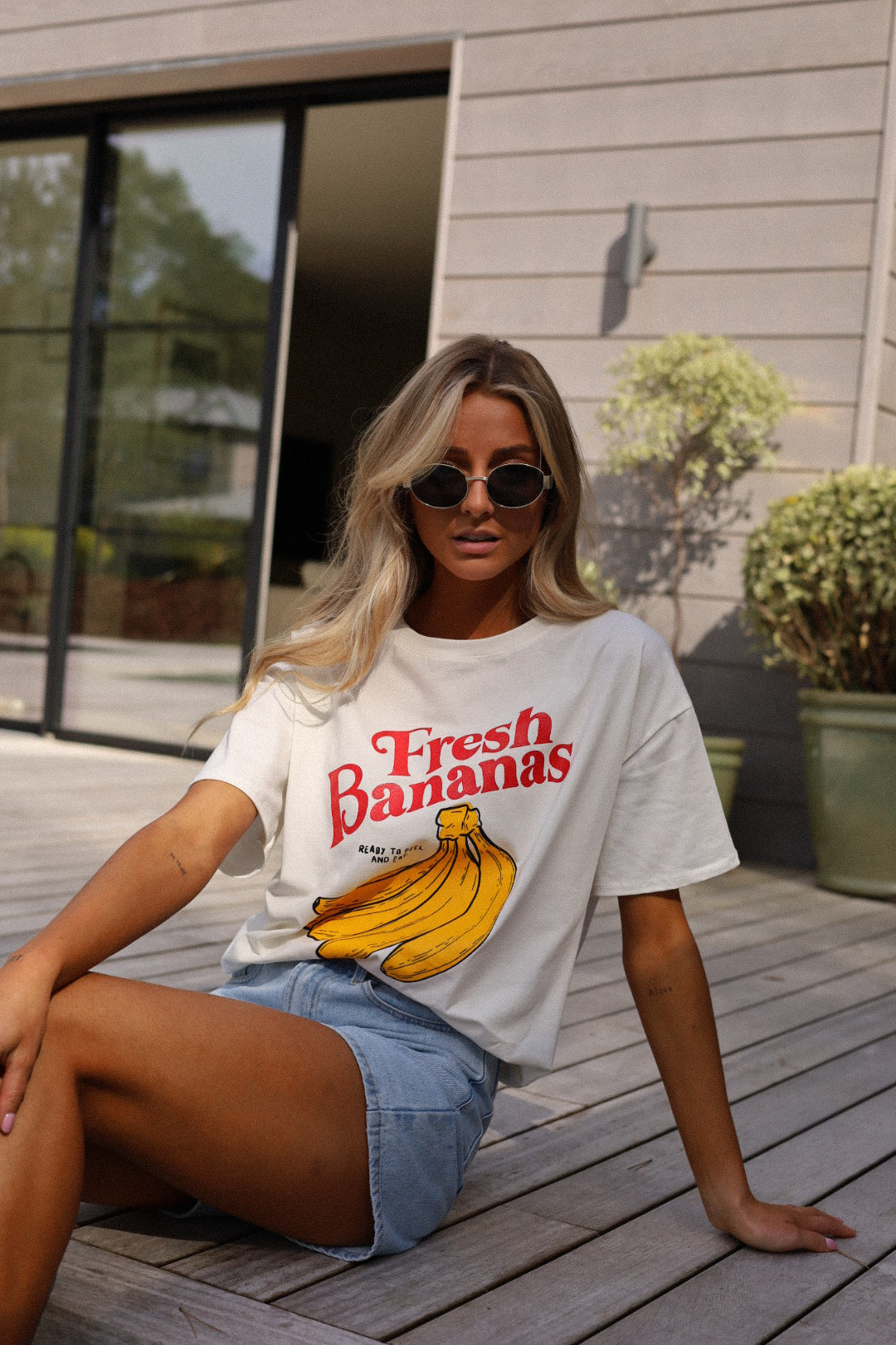 Dan blanc - T-shirt bananes