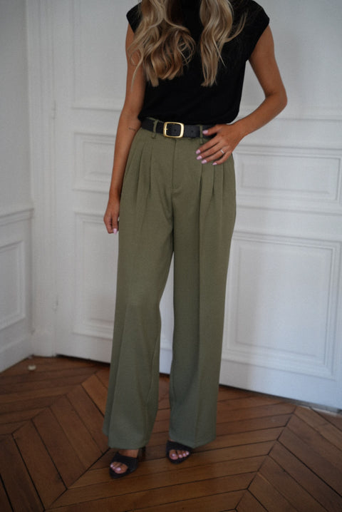 Achille kaki - Pantalon droit