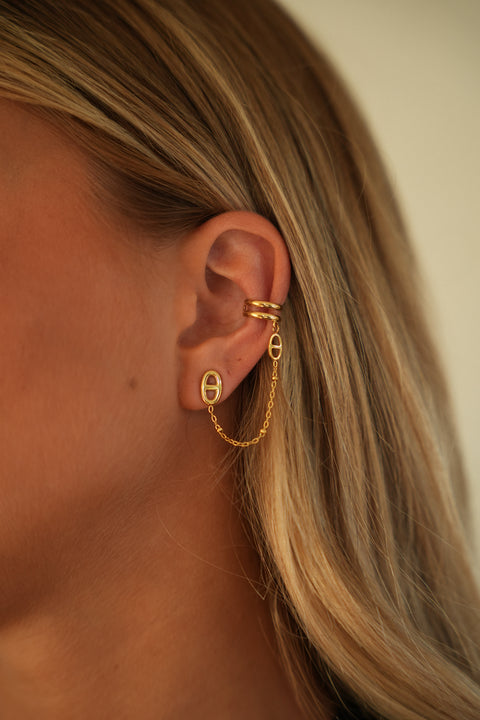 Mallorie doré - Boucle d’oreille acier