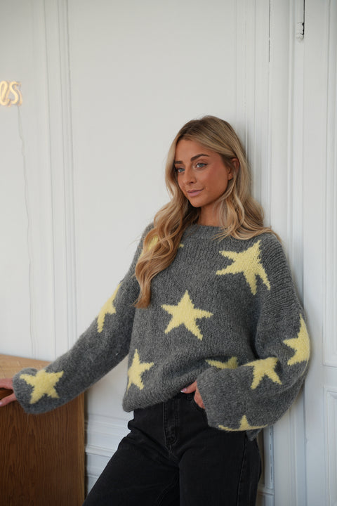Charly gris - Pull étoiles