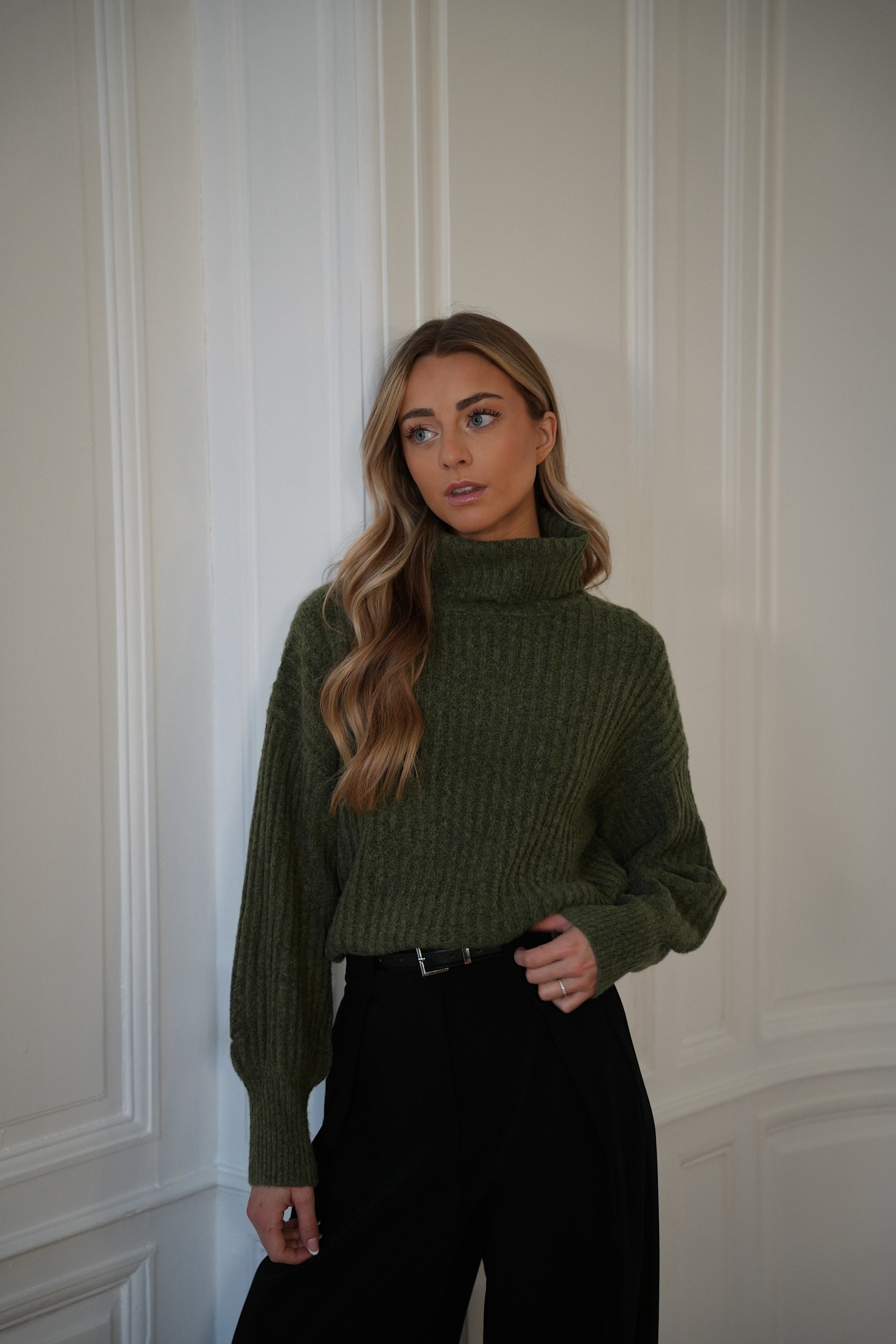Jules kaki - Pull col roulé