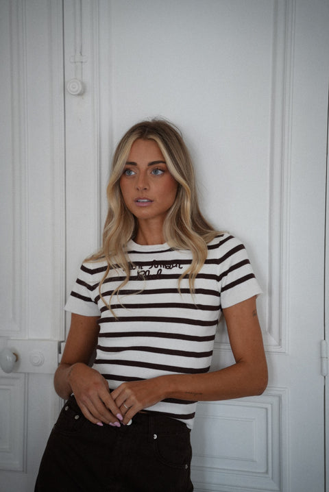 Laly chocolat - T-shirt rayé