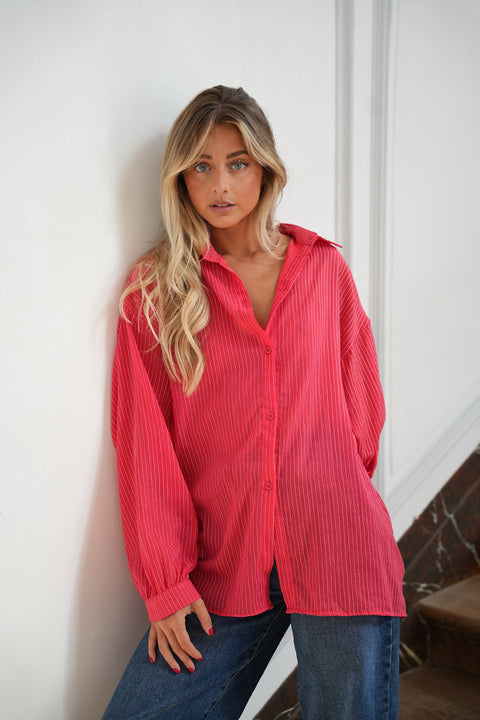 Sellia rouge - Chemise rayée