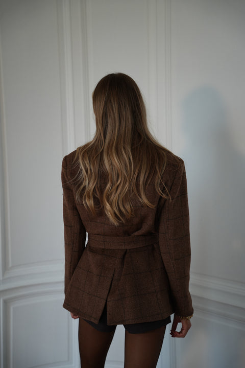 Olivia marron - Veste blazer en laine