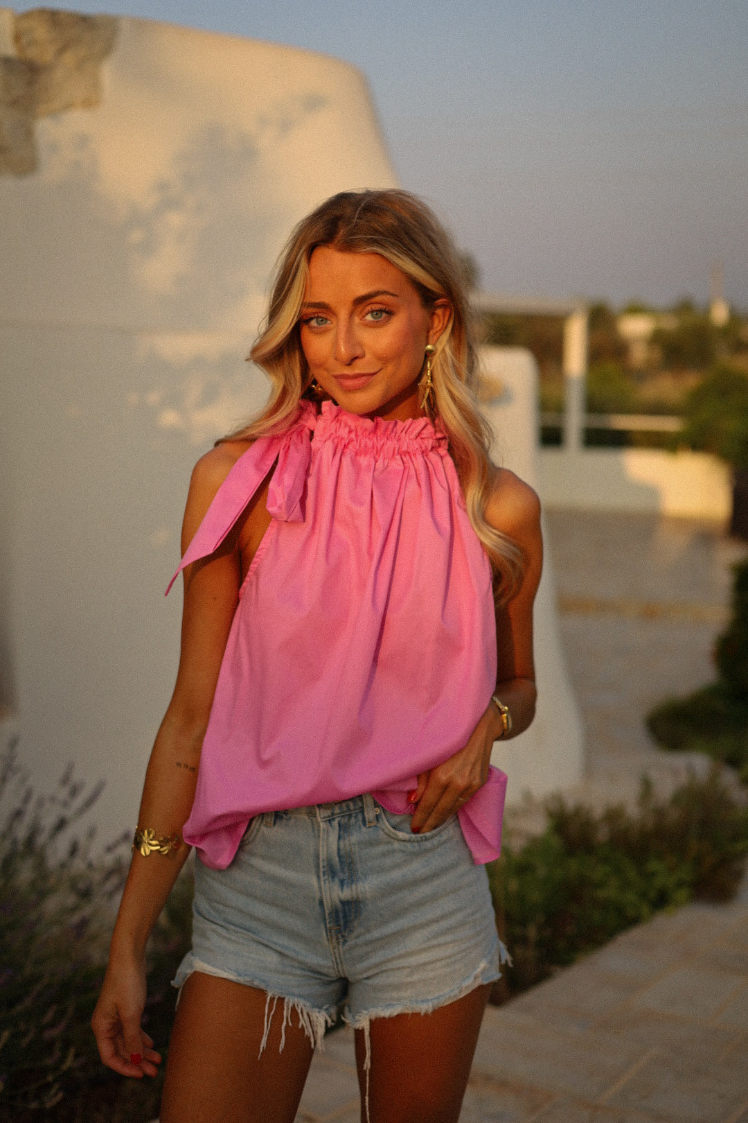 Nova rose - Blouse à noeud