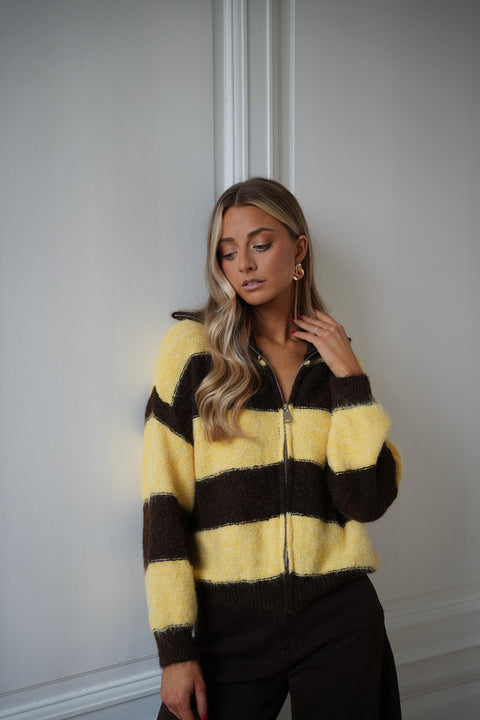 Dory jaune/chocolat - Gilet zippé