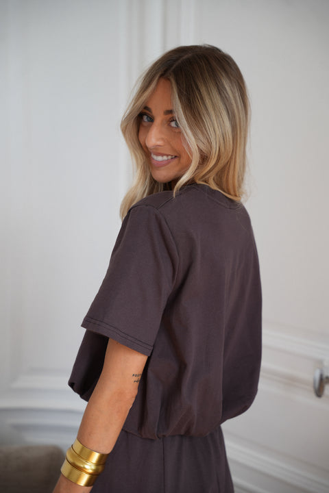 Bayla chocolat - T-shirt col rond