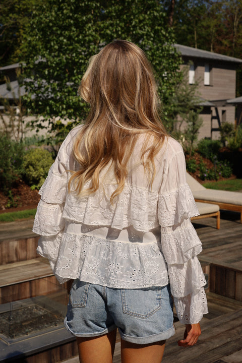 Salomé écrue - Blouse volantée