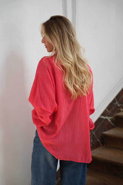 Sellia rouge - Chemise rayée
