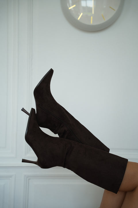 Ofelie chocolat - Bottes à talons