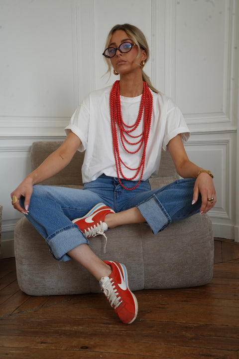 Milly rouge - Collier en perles