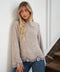 Claire taupe - Pull brodé