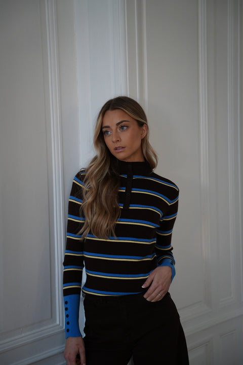 Raph chocolat/bleu - Pull fin