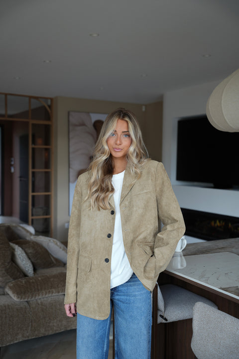 Trecy beige - Blazer suédé