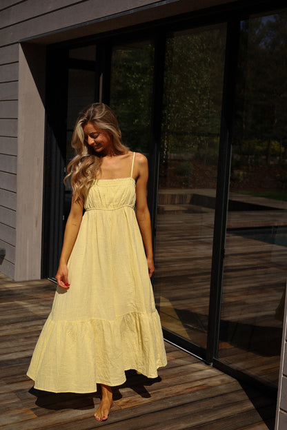 Ana jaune - Robe gaze de coton