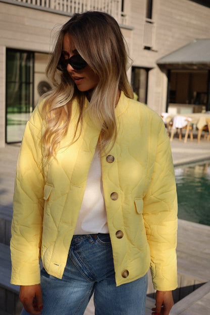 Charline jaune - Veste matelassée