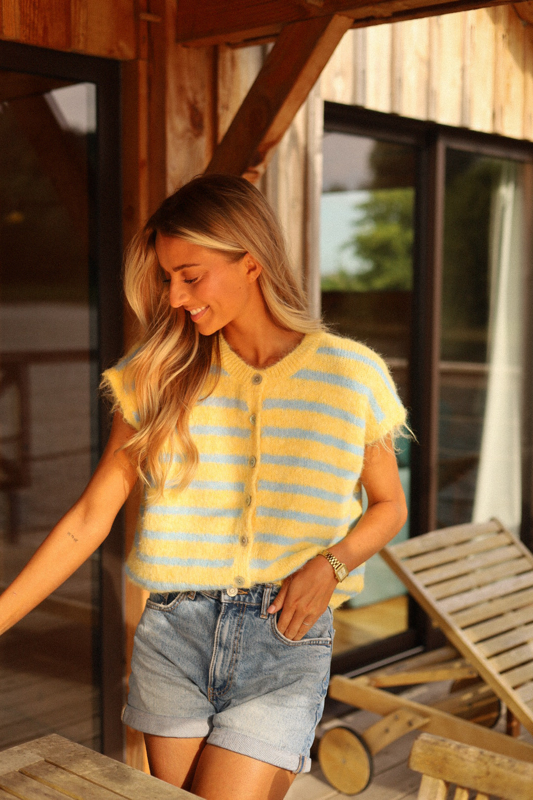 Julienne jaune - Pull sans manches