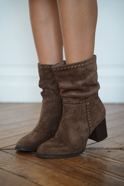 Alizée chocolat - Bottines à talons