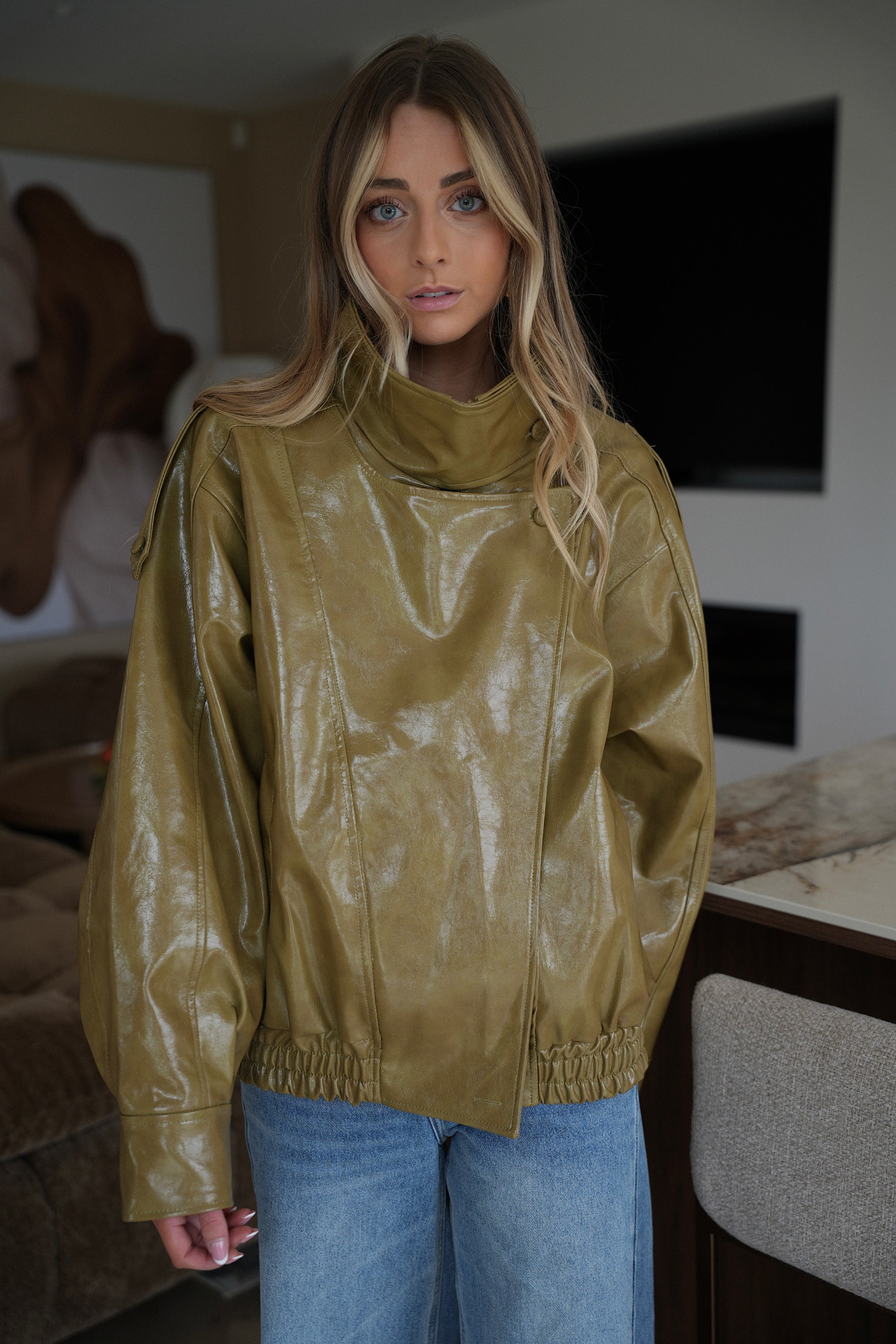 Maxine olive - Veste vernie