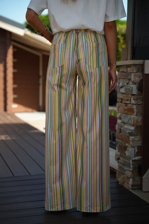 Menssia coloré - Pantalon rayé