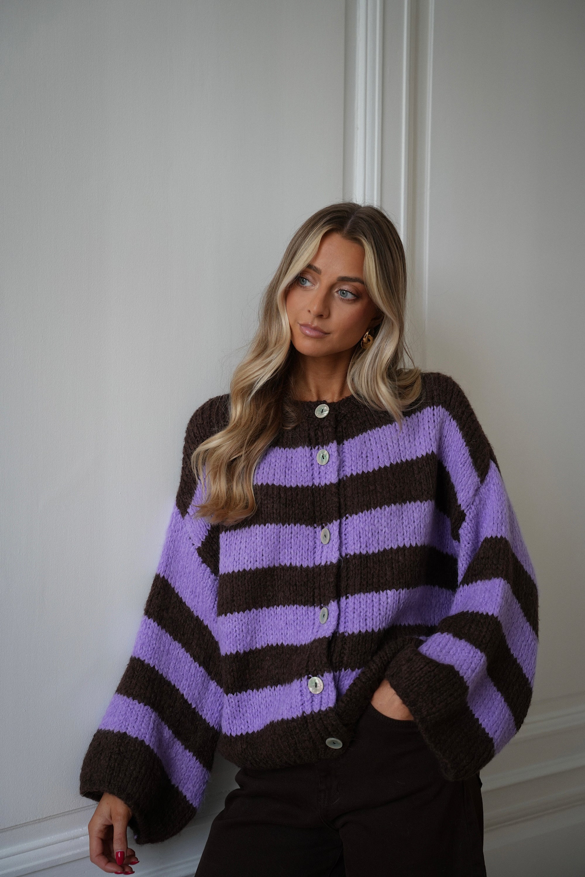 Vicky Violet - Gilet rayé