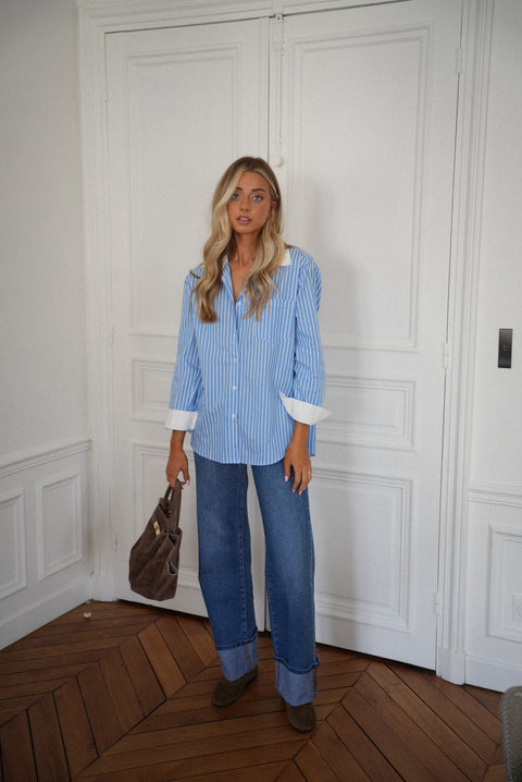 Marssy bleue - Chemise rayée