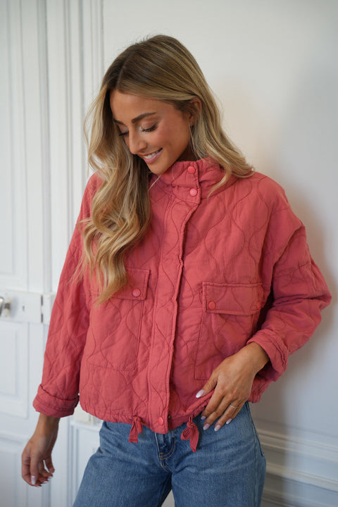 Dolores corail - Veste matelassée