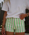 Olie vert - Short rayé