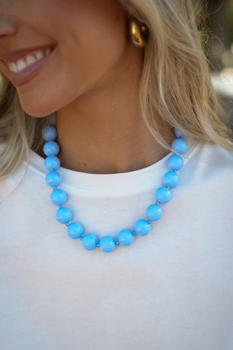 Telma bleu - Collier de perles