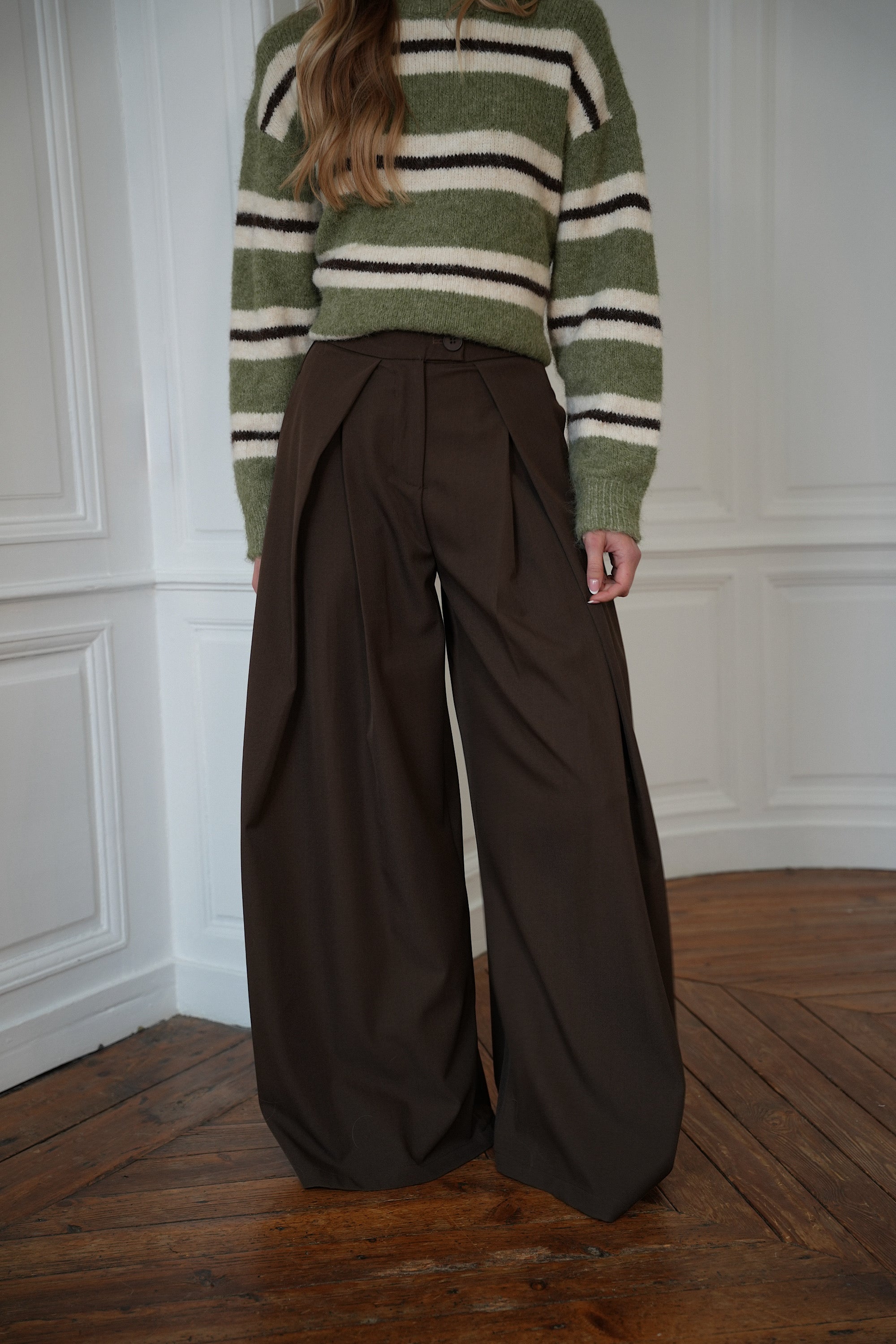 Chelsea chocolat - Pantalon ample