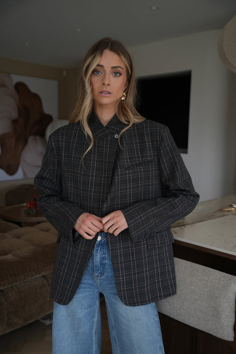 Loane gris - Blazer asymétrique