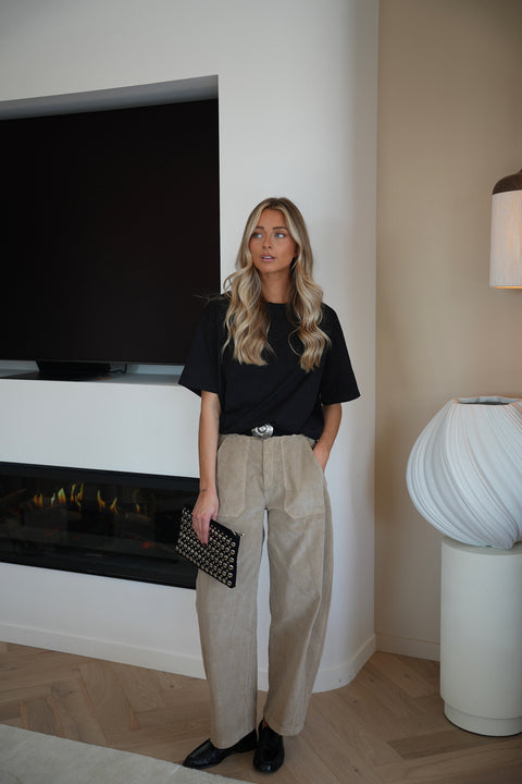 Elly beige - Pantalon velours