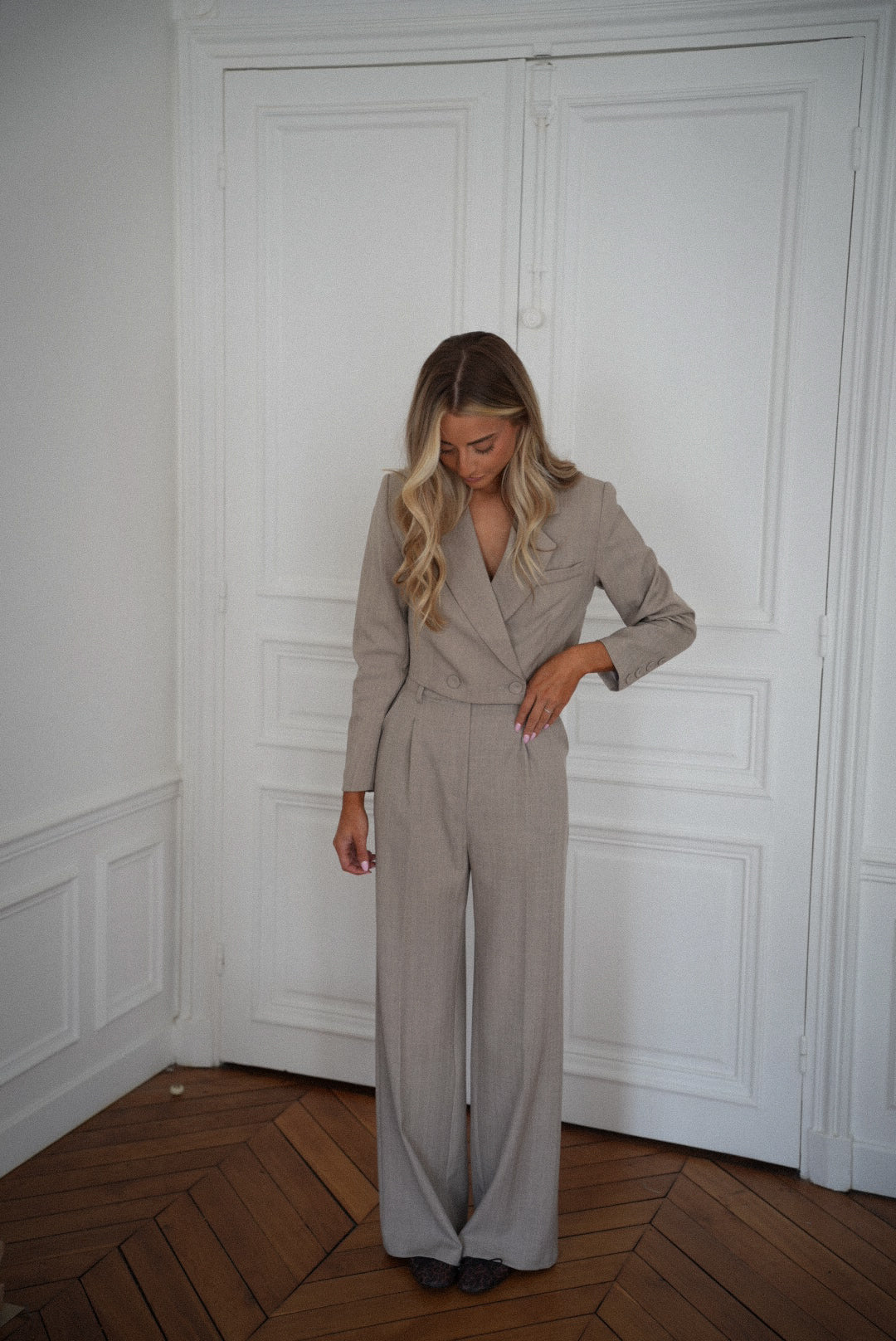 Roza beige - Pantalon droit