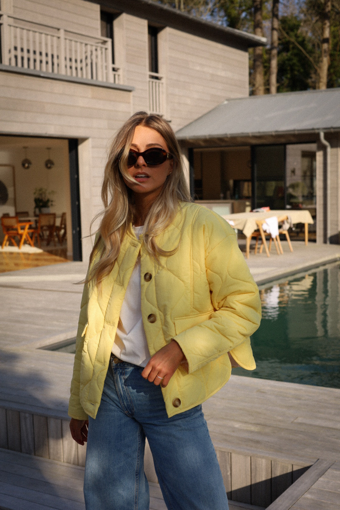Charline jaune - Veste matelassée
