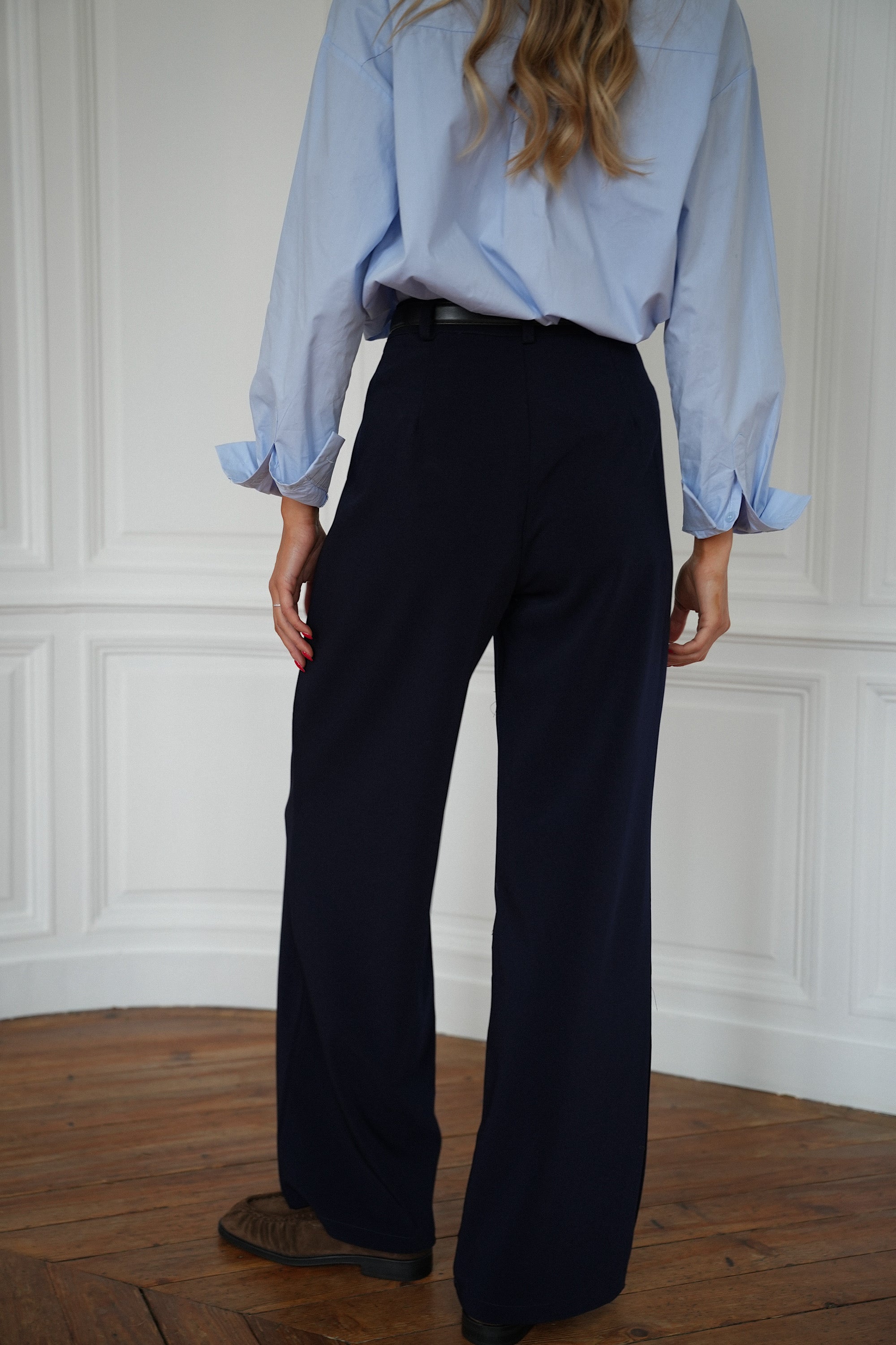 Sandro marine - Pantalon droit