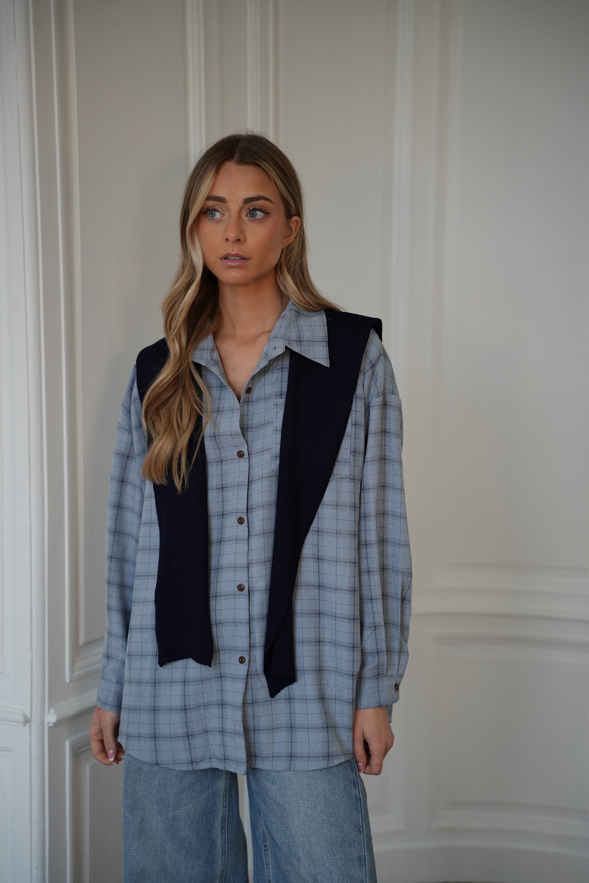 Brittany bleu - Ensemble chemise/pull